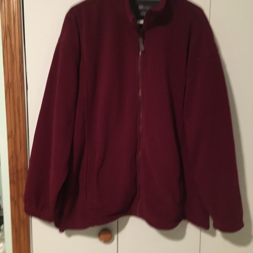 Maroon Fleece Zip Up Jacket